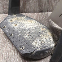 1 ONLY LEFT Safety Stirrup & 1 Bottom Base Cover & 1 screw *gc, sandy, rubs, residue/film, older, faded
