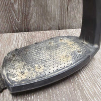 1 ONLY LEFT Safety Stirrup & 1 Bottom Base Cover & 1 screw *gc, sandy, rubs, residue/film, older, faded
