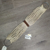 15 Cotton String Cinch, 2x D Rings *gc/fair, rusty, stains, dirt, hair, older
