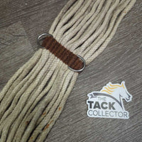 15 Cotton String Cinch, 2x D Rings *gc/fair, rusty, stains, dirt, hair, older

