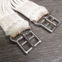Cotton String Girth, Roller Buckles *gc, rubs, clean, stains, dingy, rusty, older

