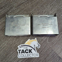 2 Leather Fenders, Tooled corners, 2x stirrup adjusters *gc, creases, stains, chewed/torn end
