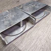 2 Leather Fenders, Tooled corners, 2x stirrup adjusters *gc, creases, stains, chewed/torn end
