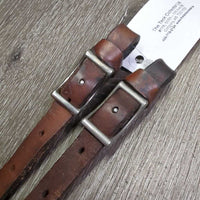 Narrow Leather Loop Barrel - Roper Rein, 2 Keepers & Conway Buckles *gc, stiff & dry spots, older, stains, edge rubs
