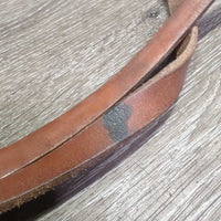 Narrow Leather Loop Barrel - Roper Rein, 2 Keepers & Conway Buckles *gc, stiff & dry spots, older, stains, edge rubs
