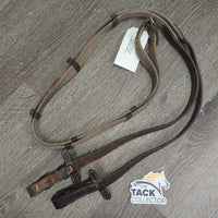 Wide Cotton Web Reins, finger stoppers, *gc, dirty, rubs, scrapes, chewed, stains, faded, older, stiff, dry
