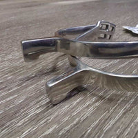 JUNIORS Light Flat Hammerhead Spurs *vgc, clean, mnr scuffs & rubs, widened
