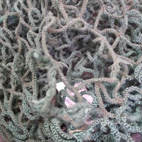 Slow Feed Hay Net - Day Bag *gc/fair, clean, baler twine repair, faded, stains, fray, rips, lg holes
