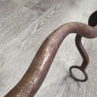 LS Curved Med Port Western Curb Bit, Trim *fair, BENT, oxidized, NOT For USE??
