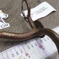 LS Curved Med Port Western Curb Bit, Trim *fair, BENT, oxidized, NOT For USE??
