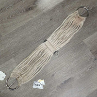 15 Cotton String Cinch, 2x D Rings *gc, dirty, stains, dingy, hairy
