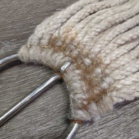 15 Cotton String Cinch, 2x D Rings *gc, dirty, stains, dingy, hairy
