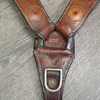 Leather Breastcollar, Tooled Floweres *gc, clena, older, rust, stains, Missing conchos, scratches, rubs
