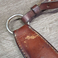 Leather Breastcollar, Tooled Floweres *gc, clena, older, rust, stains, Missing conchos, scratches, rubs
