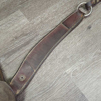 Leather Breastcollar, Tooled Floweres *gc, clena, older, rust, stains, Missing conchos, scratches, rubs
