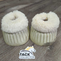 Soft Ribbed Rubber Bell Boots, Sheepskin Top, velcro *gc, dirt, stains & discolored

