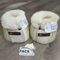 Soft Ribbed Rubber Bell Boots, Sheepskin Top, velcro *gc, dirt, stains & discolored
