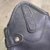 JUNIORS Leather Half Chaps, Back Zips *gc, dirty, rubs, edges: rubs, scrapes & peeled
