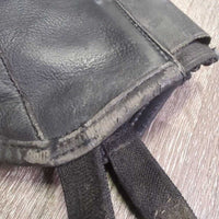 JUNIORS Leather Half Chaps, Back Zips *gc, dirty, rubs, edges: rubs, scrapes & peeled
