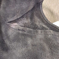 JUNIORS Leather Half Chaps, Back Zips *gc, dirty, rubs, edges: rubs, scrapes & peeled
