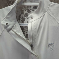 SS 1/4 Zip Show Shirt, lace, mesh, snap collar *vgc clean, mnr hair
