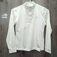 LS 1/4 Snap Show Shirt, mesh, snap collar *vgc clean, mnr hair
