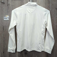 LS 1/4 Snap Show Shirt, mesh, snap collar *vgc clean, mnr hair
