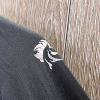 JUNIORS LS Fleece Lined Shirt, 1/3 Zip Up *gc, rubs, cracking logos
