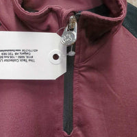 JUNIORS LS Fleece Lined Shirt, 1/3 Zip Up *gc, rubs, cracking logos
