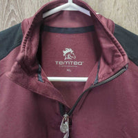 JUNIORS LS Fleece Lined Shirt, 1/3 Zip Up *gc, rubs, cracking logos
