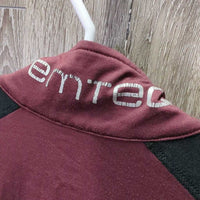 JUNIORS LS Fleece Lined Shirt, 1/3 Zip Up *gc, rubs, cracking logos
