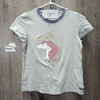 JUNIORS SS Cotton TShirt *gc, cracking logos, mnr stains, rubs & pills
