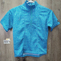JUNIORS SS Shirt, 1/2 Zip Up *gc, clean, mnr stains, older
