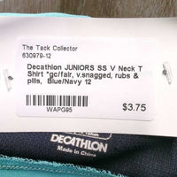 JUNIORS SS V Neck T Shirt *gc/fair, v.snagged, rubs & pills
