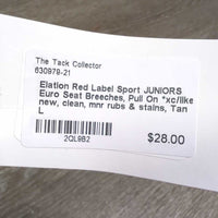 JUNIORS Euro Seat Breeches, Pull On *xc/like new, clean, mnr rubs & stains
