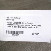 JUNIORS Hvy Cotton Breeches *vgc/gc, clean, faded, mnr rubs & pills

