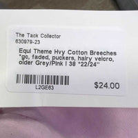 Hvy Cotton Breeches *gc, faded, puckers, hairy velcro, older
