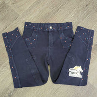 JUNIORS Hvy Cotton Euro Seat Breeches *gc, mnr faded, seam puckers, rubs, pills, seat: snag/run
