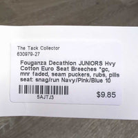 JUNIORS Hvy Cotton Euro Seat Breeches *gc, mnr faded, seam puckers, rubs, pills, seat: snag/run
