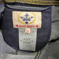 Thick Stretchy Denim Riding Pant/Breeches, Pull On *vgc, clean, mnr rubs, pills & unstitched seam
