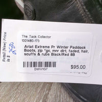Pr Winter Paddock Boots, zip *gc, mnr dirt, faded, hair, scuffs & rubs
