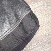 Leather Half Chaps, Back Zip *gc, clean & dirty, faded, stretched & puckeredelastic, threads
