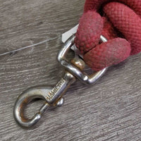 Stiff Nylon Lead Rope, leather tassle end *gc/fair, rubs, stains, chews, rust
