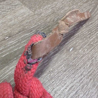 Stiff Nylon Lead Rope, leather tassle end *gc/fair, rubs, stains, chews, rust
