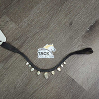 Leather Browband, bling *like new, bent bling clasps
