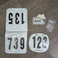 3# Horse Show Number Set, Holder, 3x elastics *xc, mnr hairy & dusty
