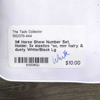 3# Horse Show Number Set, Holder, 3x elastics *xc, mnr hairy & dusty
