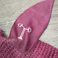 Crochet Ear Bonnet Fly Veil, 2x piping, 3x bling *gc, dirty, faded, snags, stains, hair, older?
