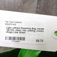 Light unlined Grooming Bag, handle *gc/fair, clean, hair, peeling, cracks, snags

