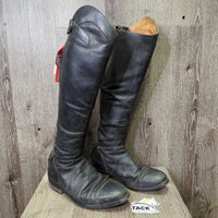 Dress Boots, zips *fair/gc, v.run down heels, v.stretched elastic, scuffs, scratches, stiff/pulling zip-R, dirt
